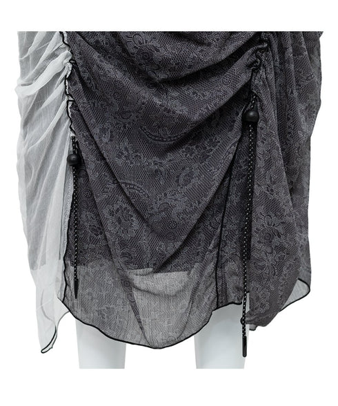Drape Gather Lace Skirt